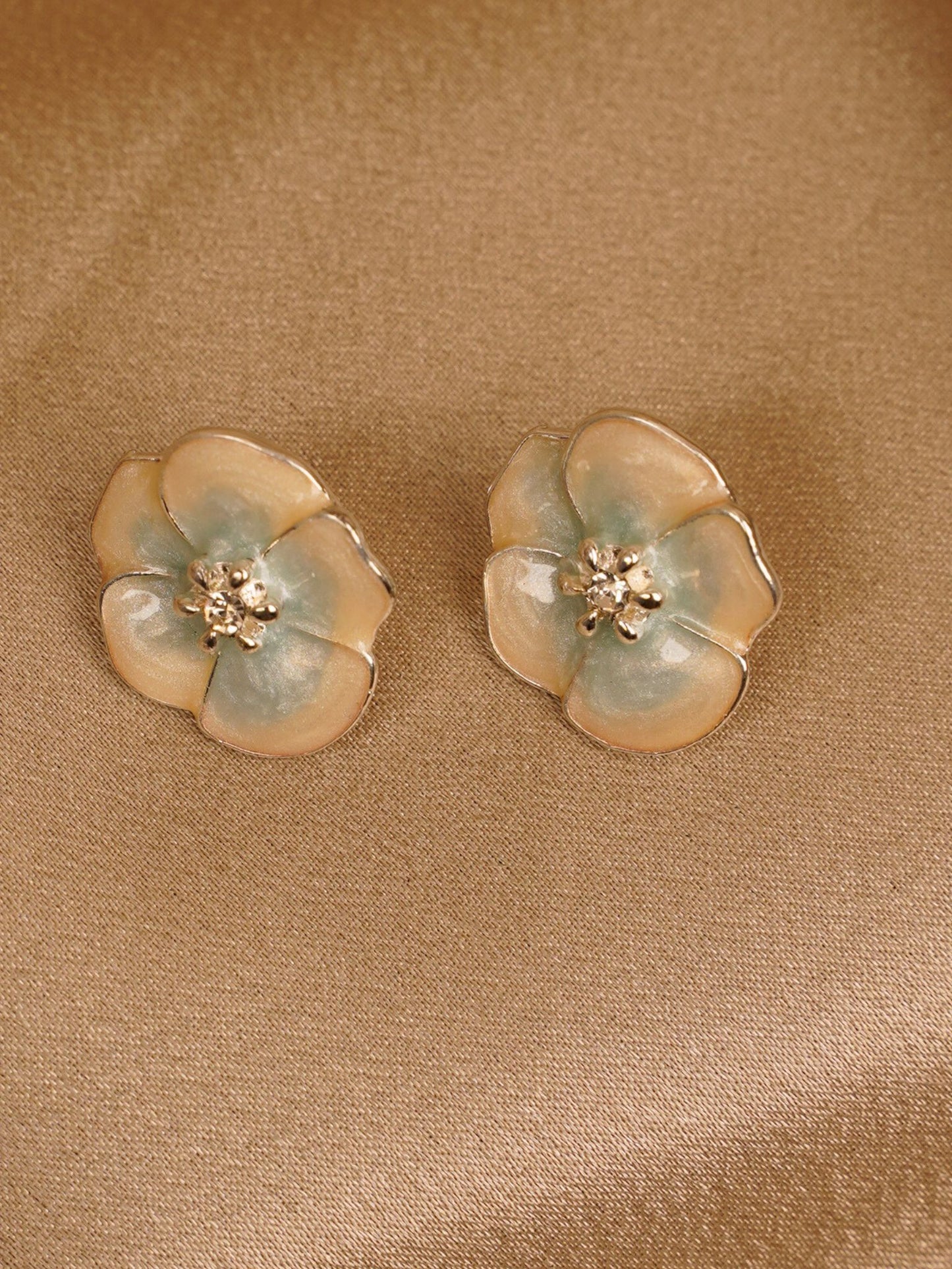 Mist Bloom Floral Stud Earrings