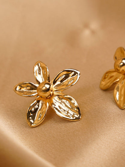 Golden Blossom Stud Earrings