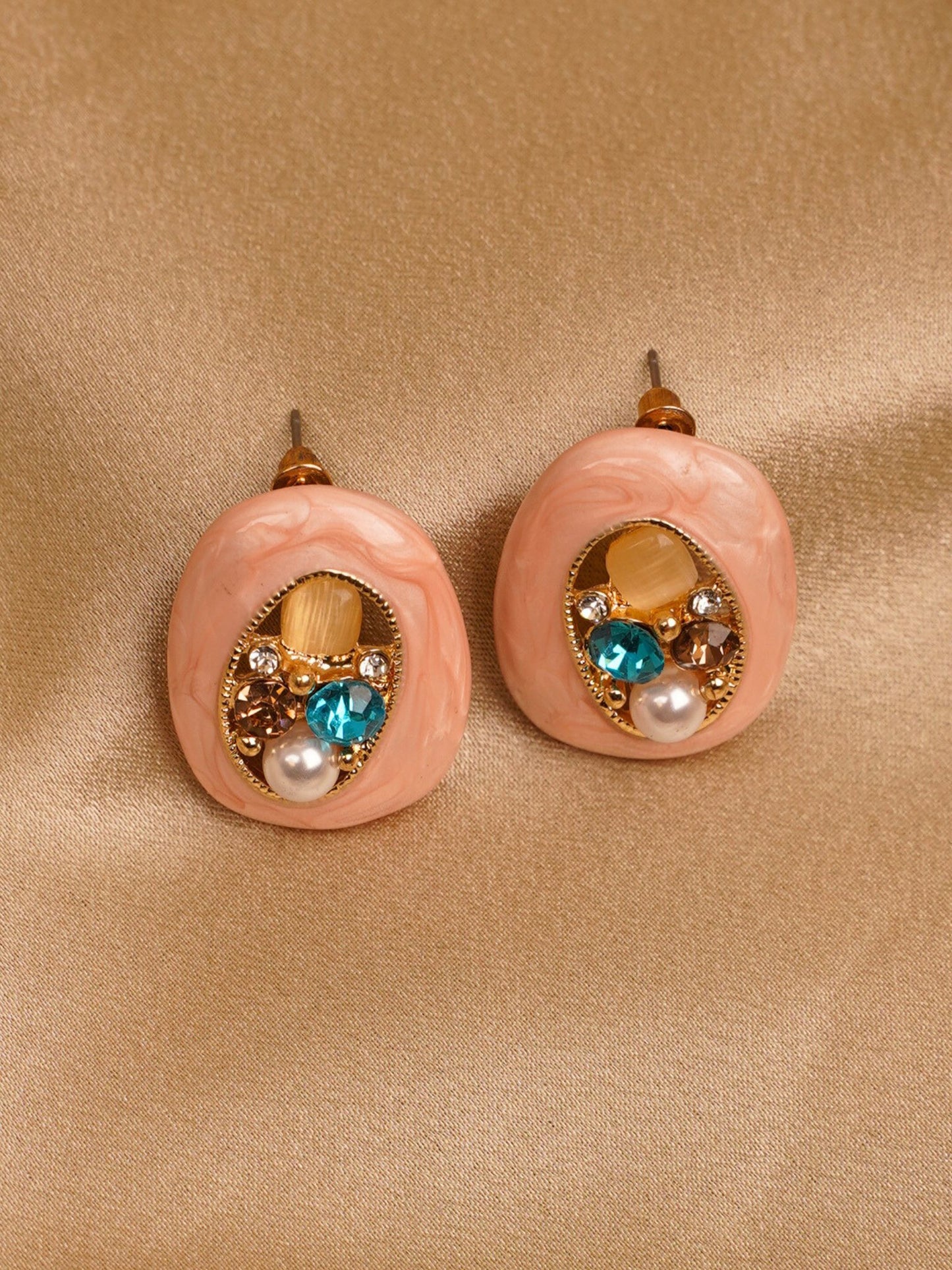 Blush Treasure Statement Studs