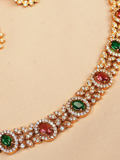 Multicolour Gold Necklace Set