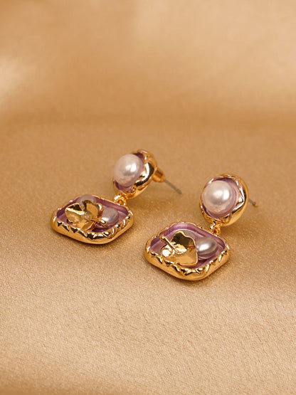 Blush Dove Pearl Drop Earrings