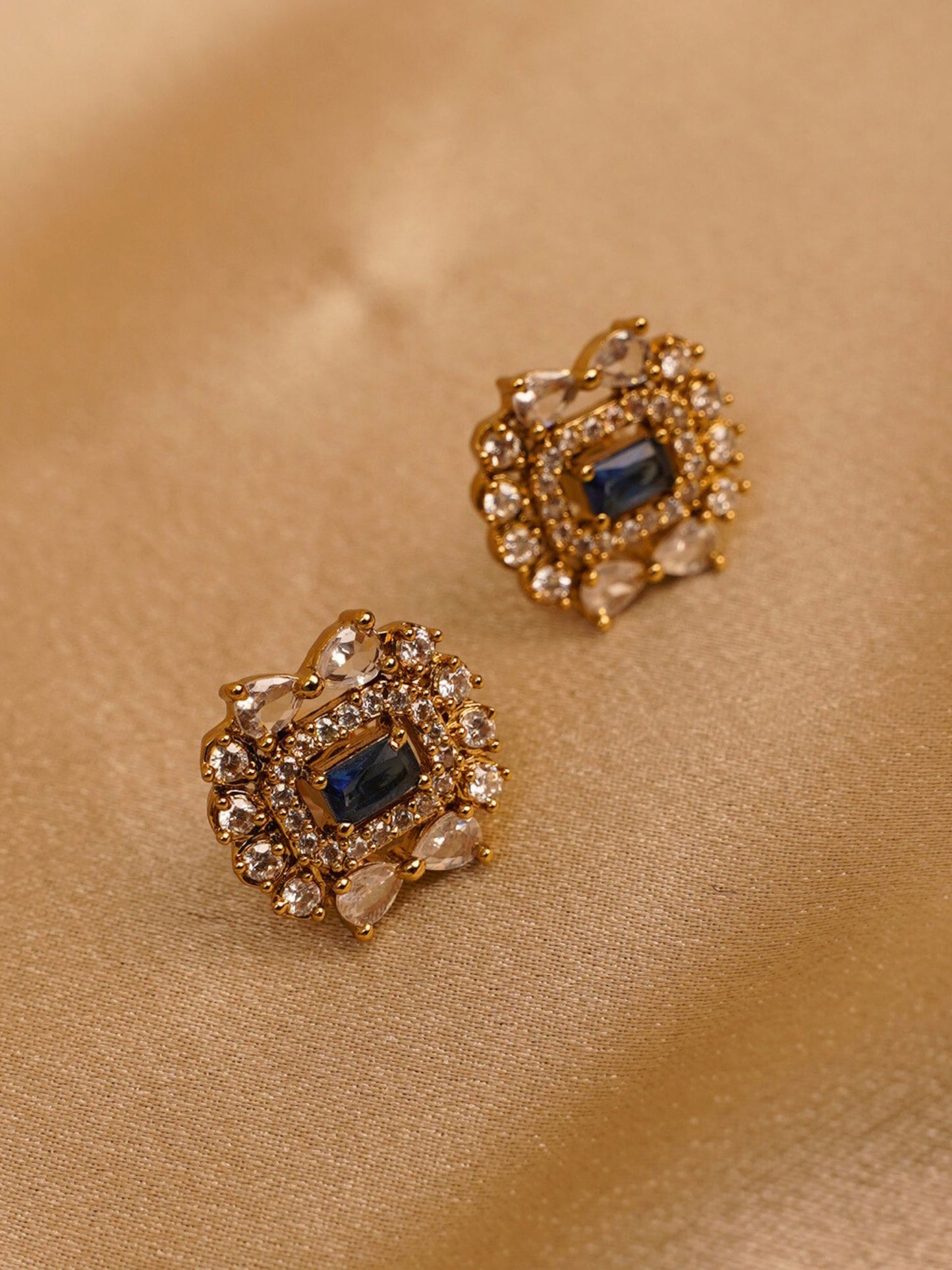 Midnight Regal Square Stud Earrings