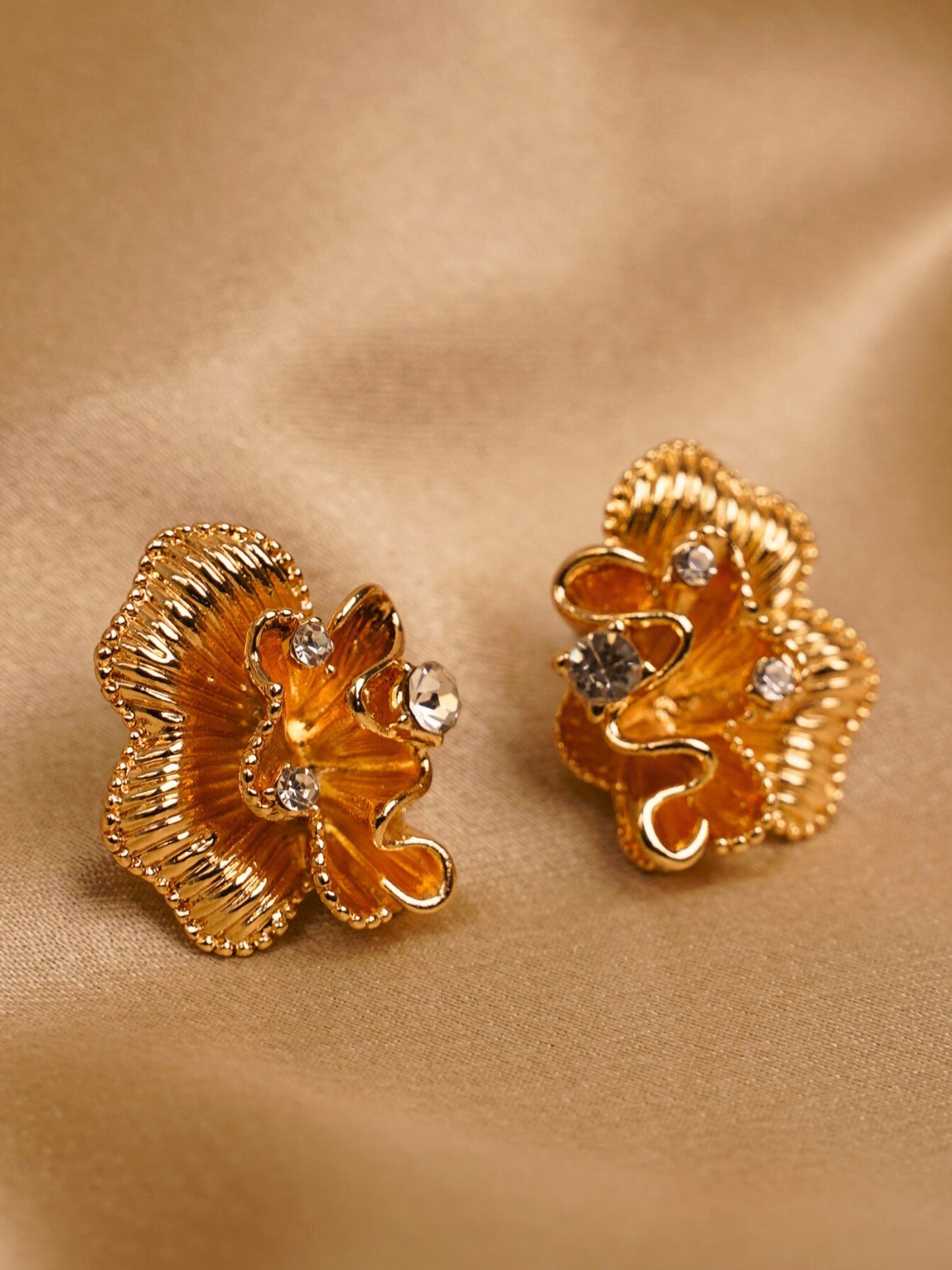 Amber Royale Floral Statement Earrings