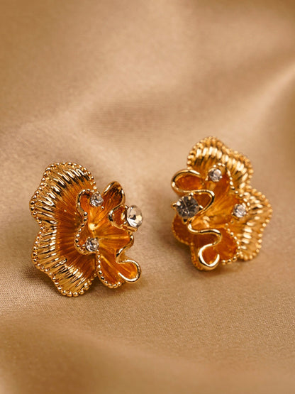 Amber Royale Floral Statement Earrings