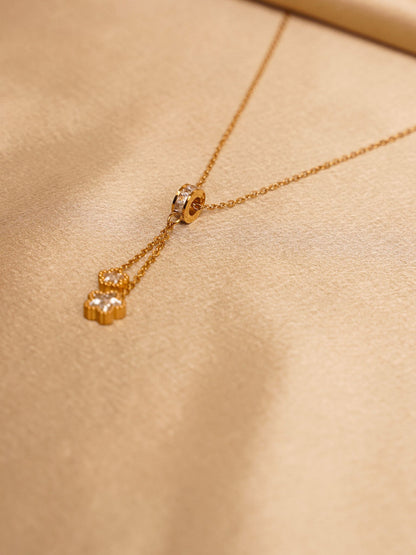 Twin Star Drop Pendant Necklace