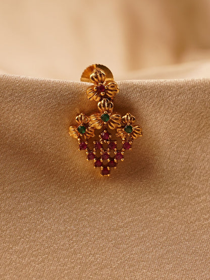 Ruby Bloom Antique Drop Earrings