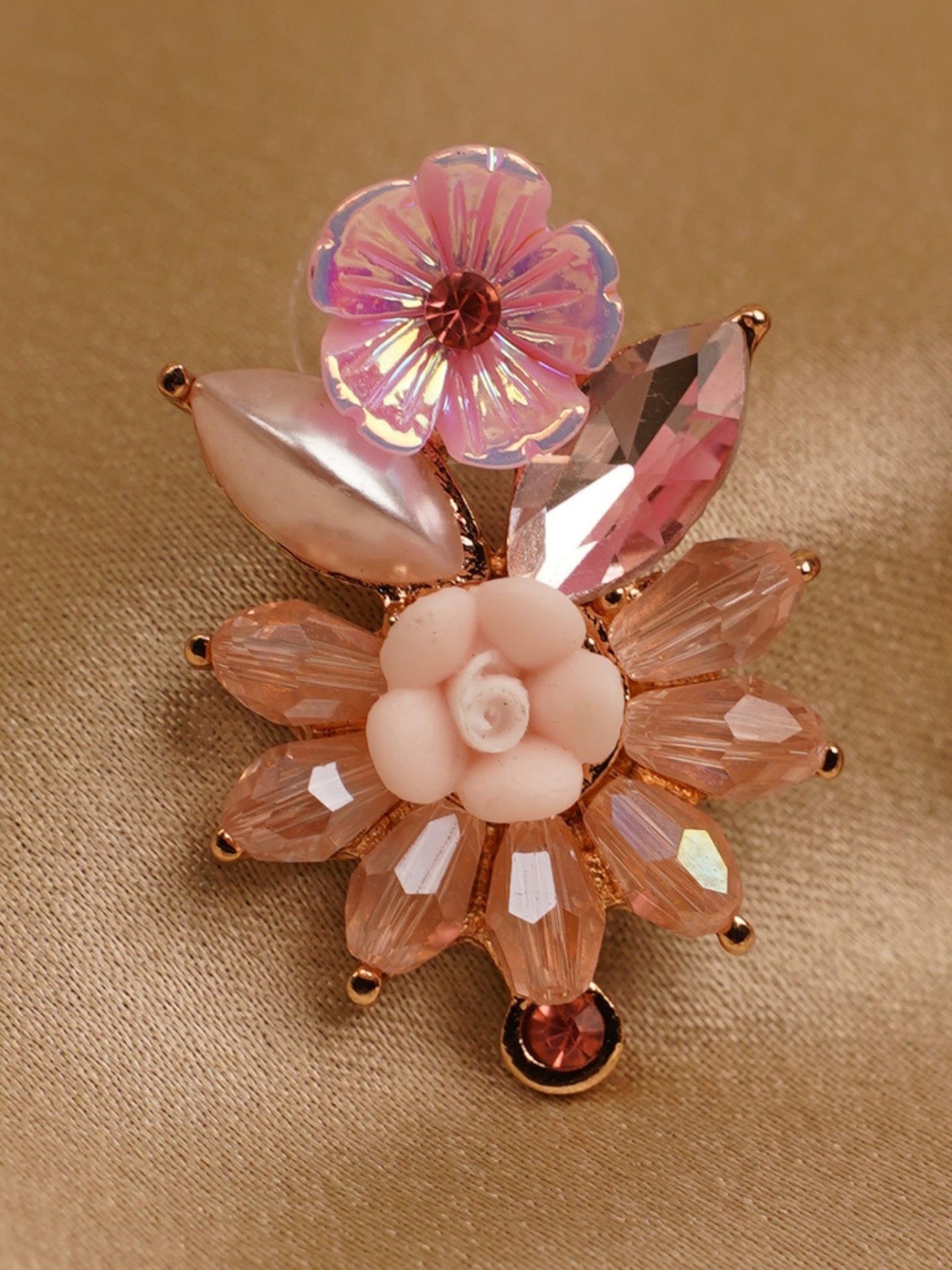 Blush Garden Crystal Floral Earrings