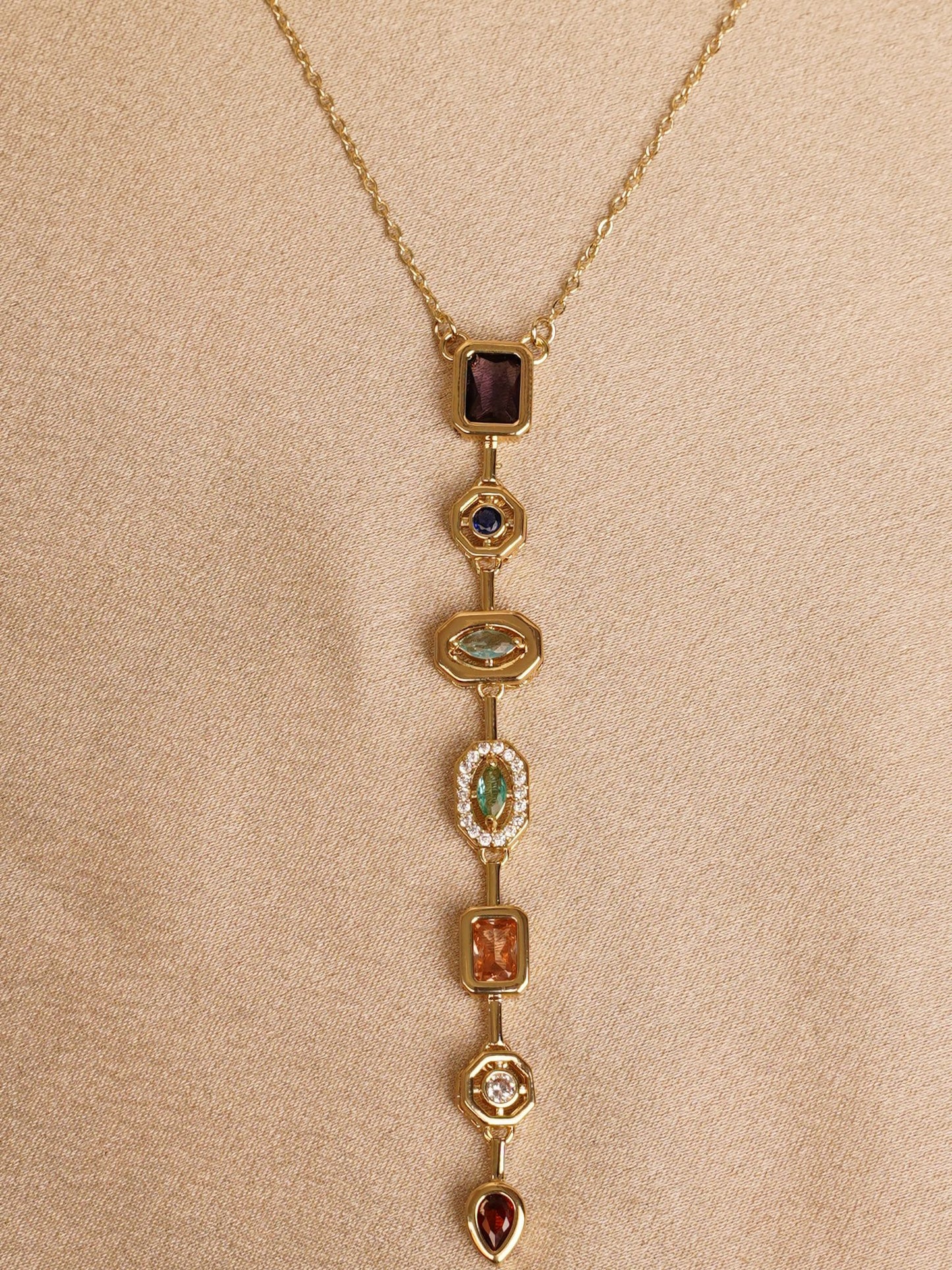 Regal Cascade Multi-Stone Necklace