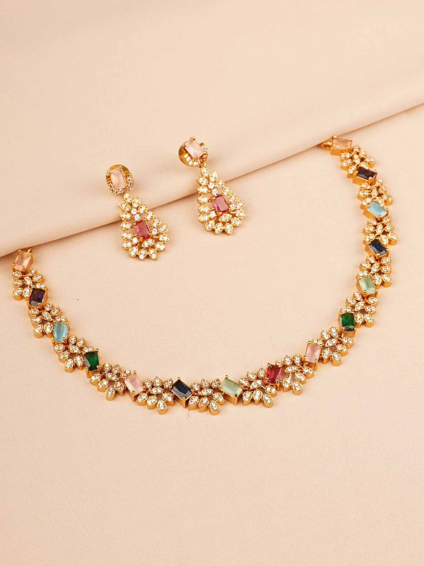 Pastel Stone Elegant Necklace Set