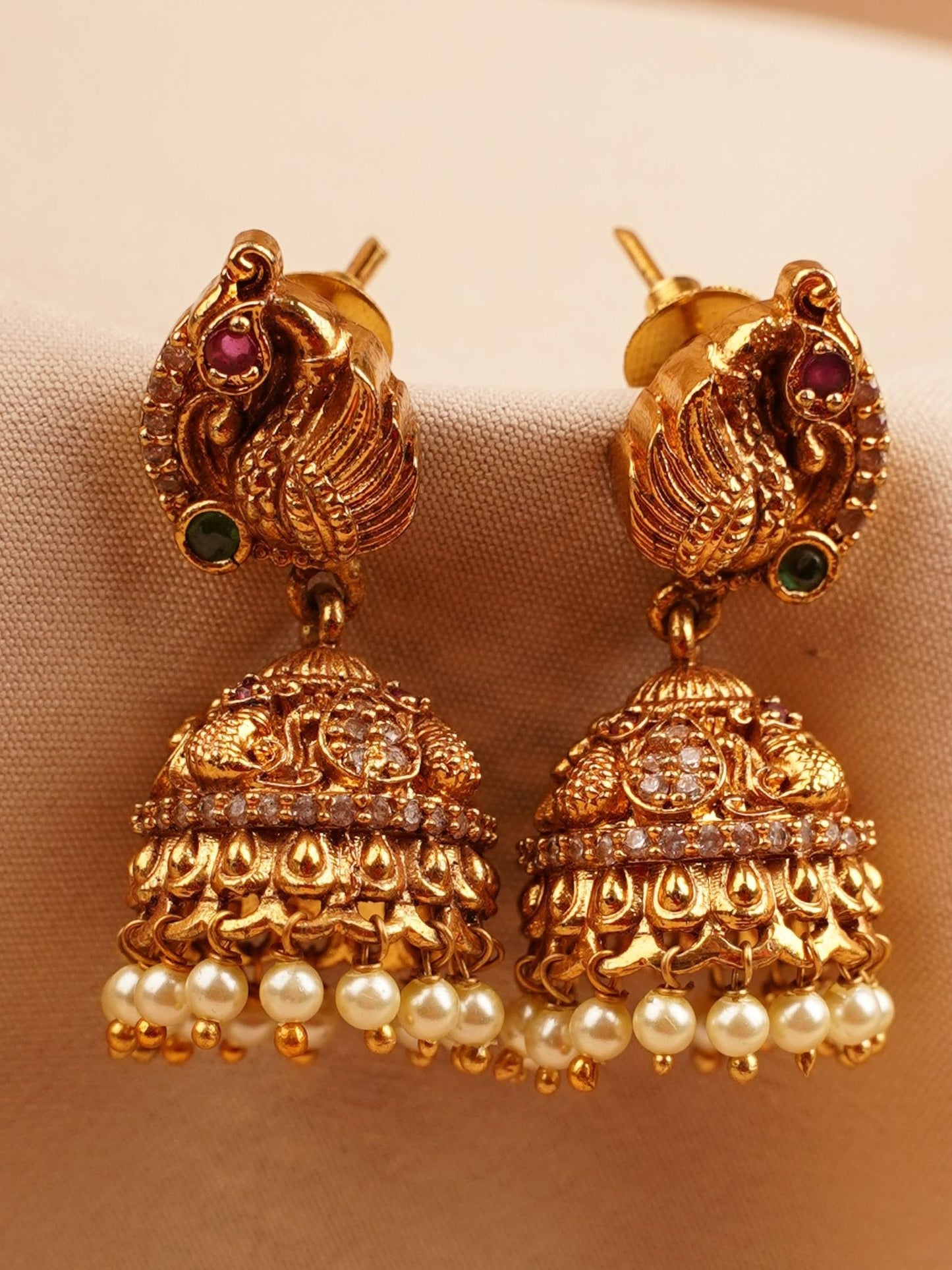 Temple Jhumka Earrings