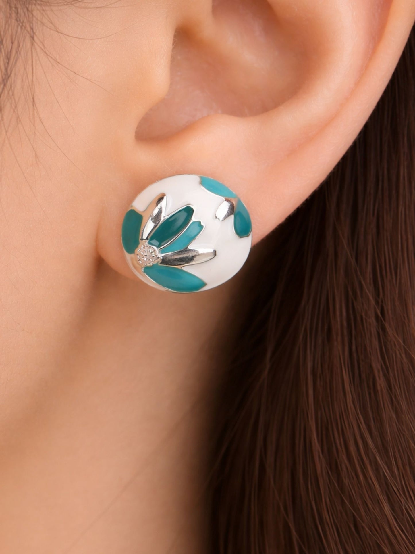 Aqua Meadow Stud Earrings