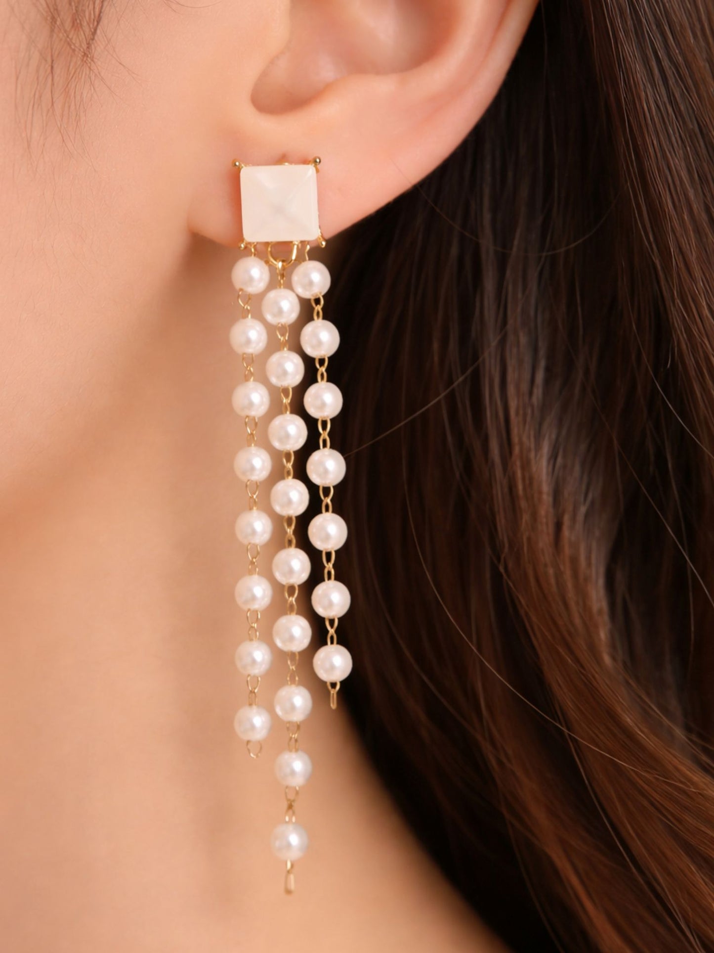 Ivory Pearl Cascade Earrings