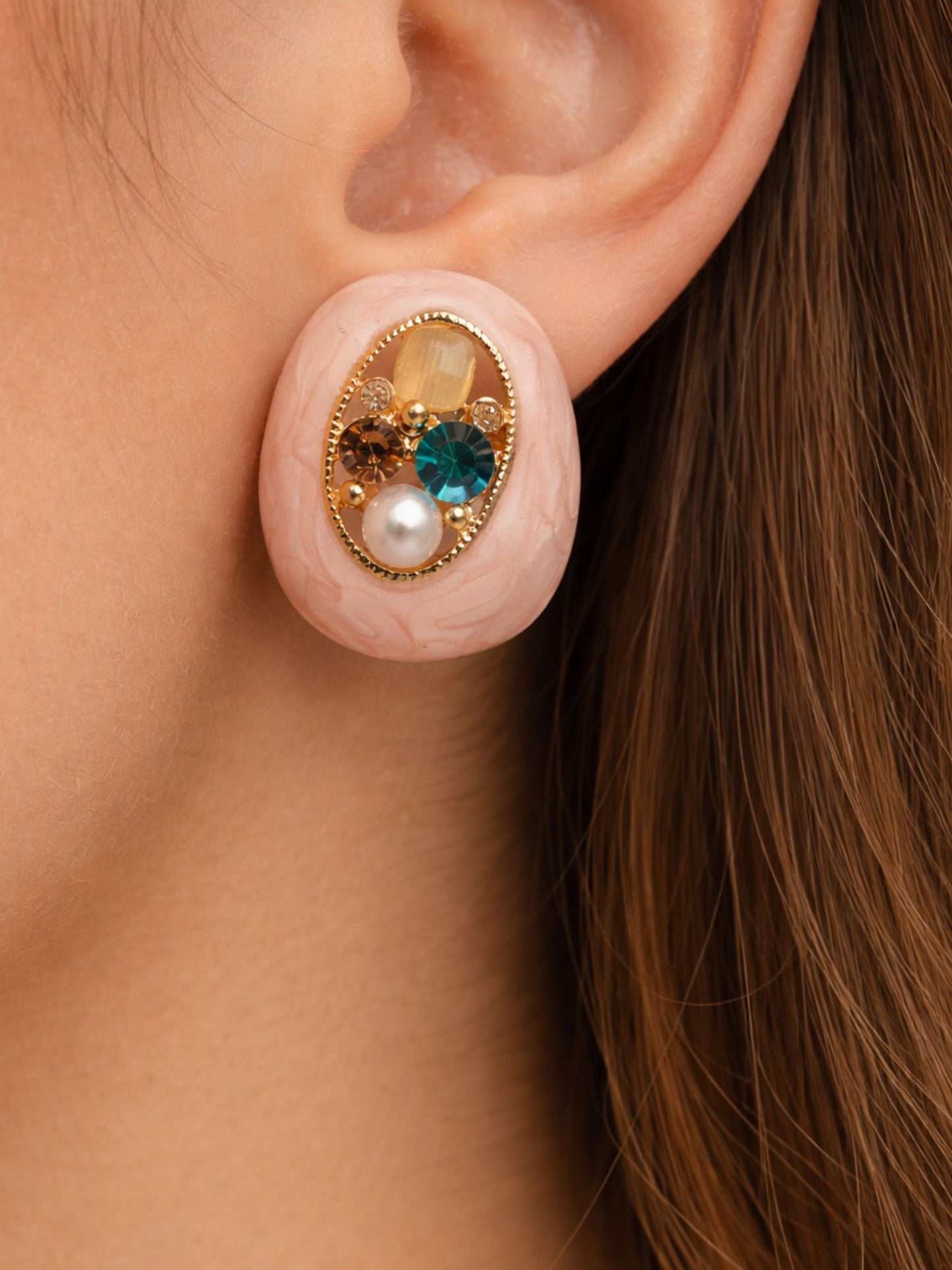 Blush Treasure Statement Studs