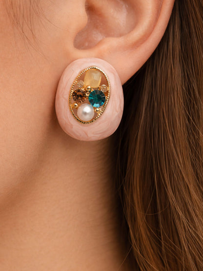 Blush Treasure Statement Studs