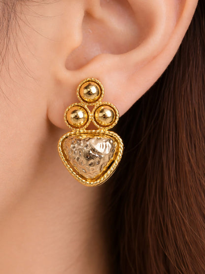 Regal Aura Textured Drop Earrings