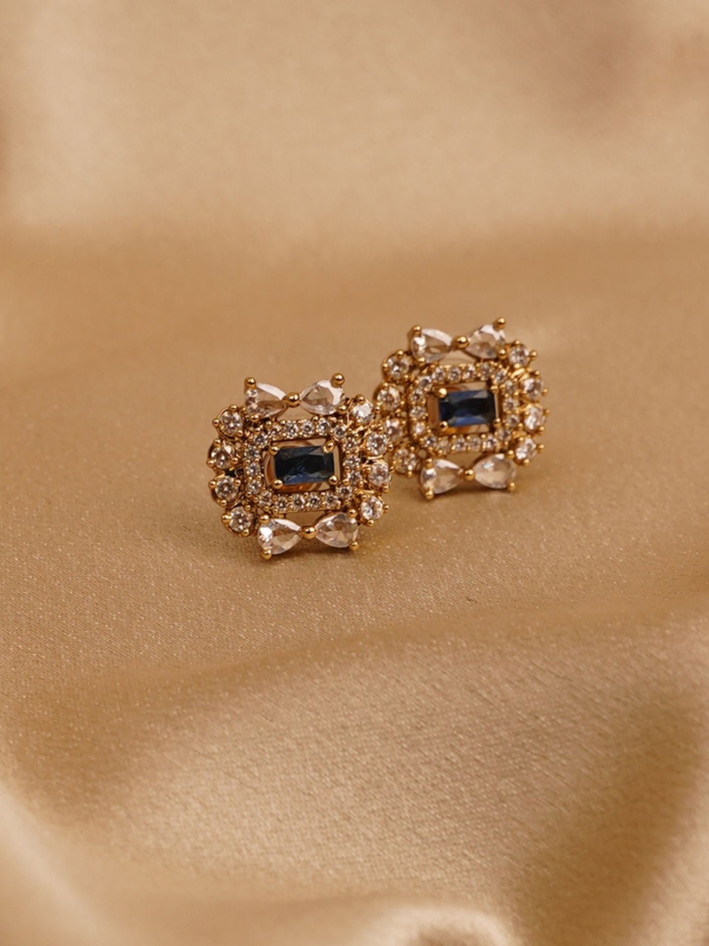 Midnight Regal Square Stud Earrings