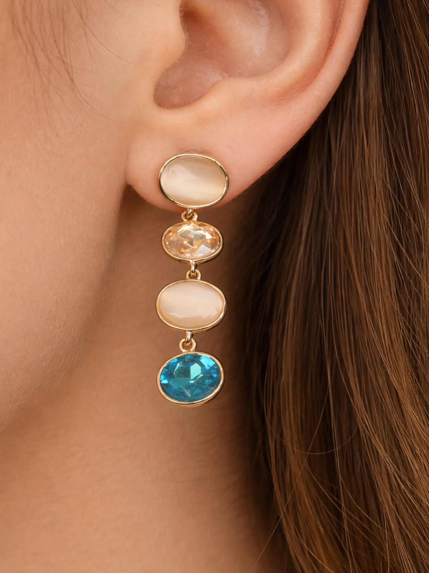 Ocean Luxe Multi-Stone Drop Earrings