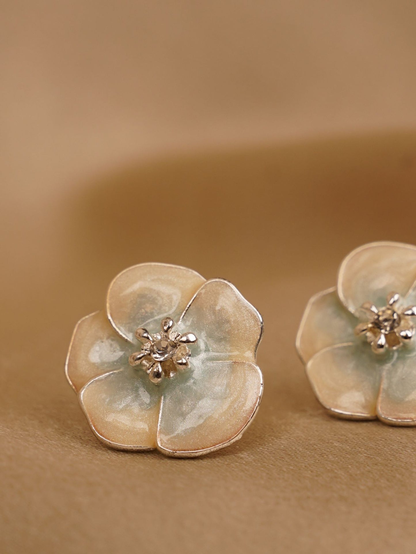 Mist Bloom Floral Stud Earrings