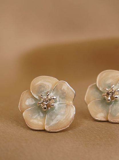 Mist Bloom Floral Stud Earrings