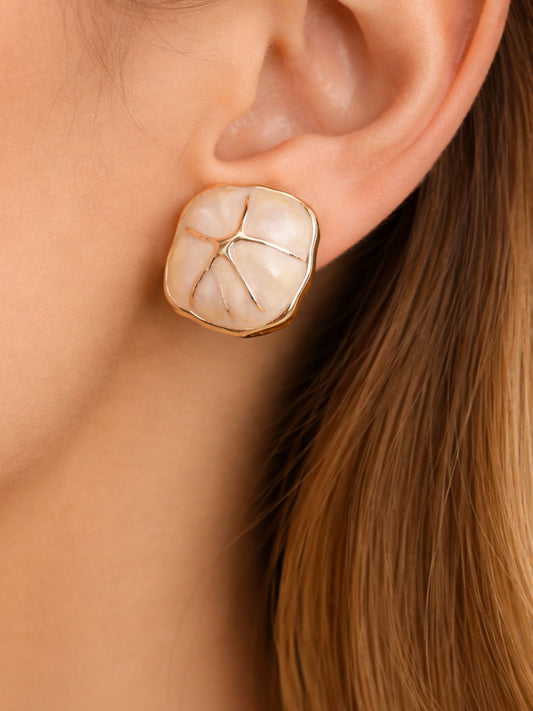 Ivory Bloom Stud Earrings