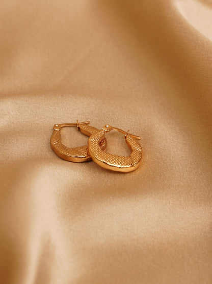 Textured Gold Hoop Earrings