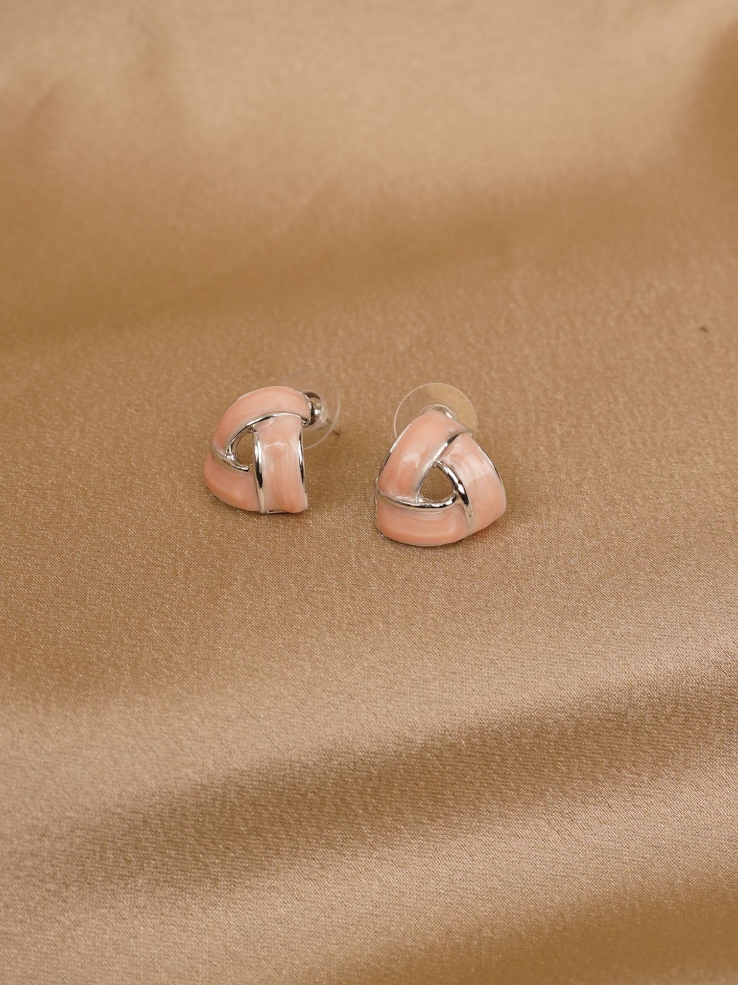 Blush Knot Stud Earrings