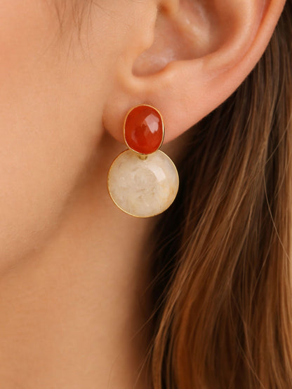 Coral Mist Drop Earrings