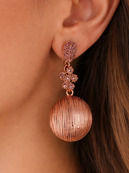 Copper Bloom Disc Drop Earrings