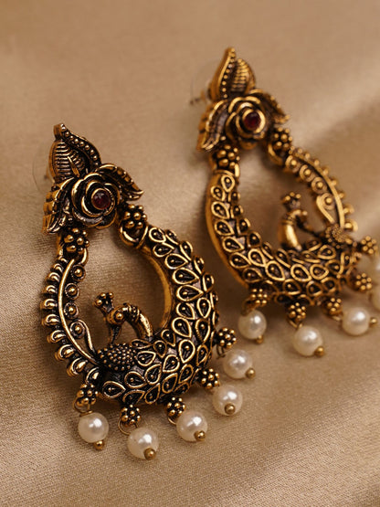 Royal Mayura Chandbali Earrings