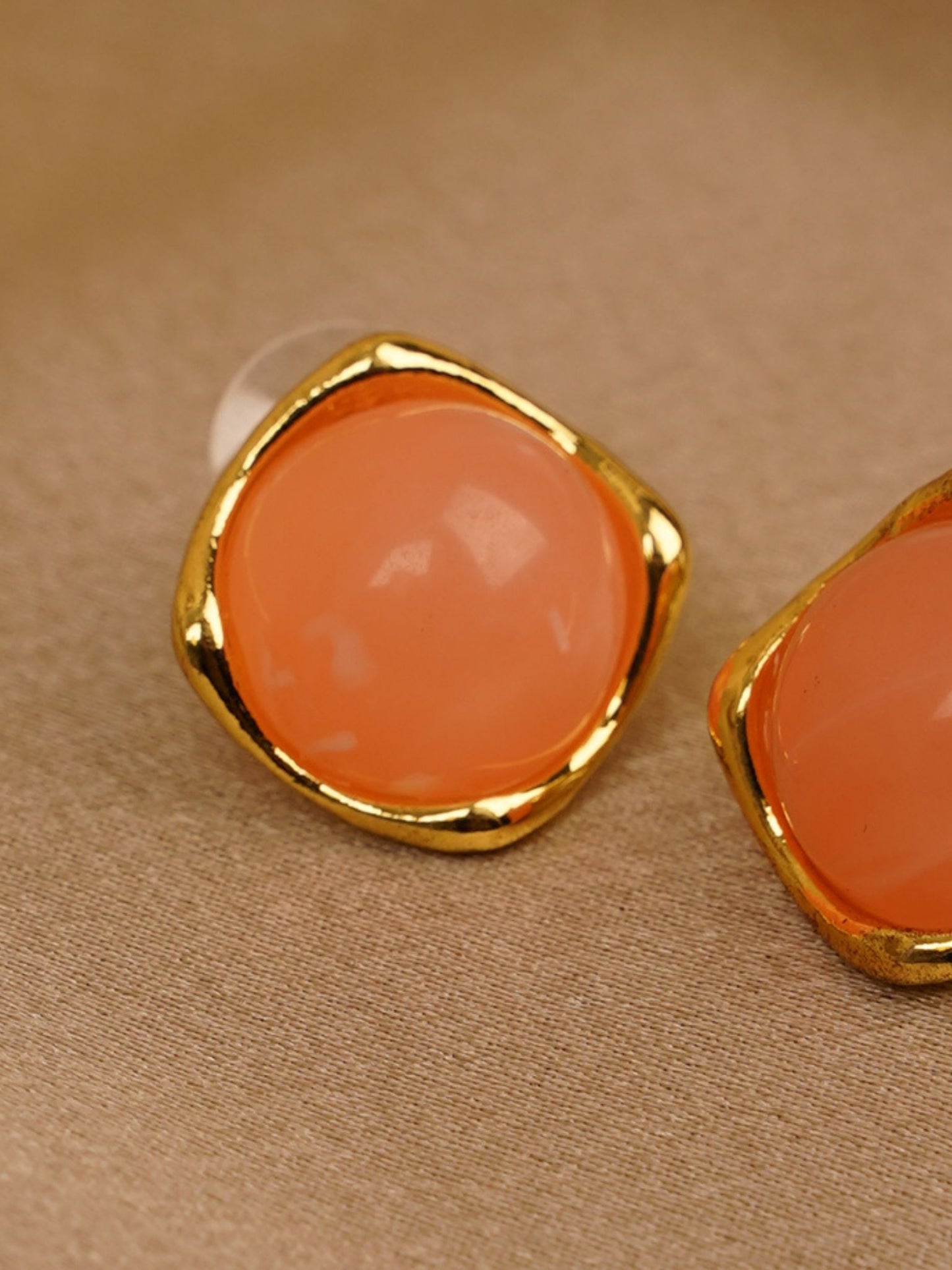 Coral Gleam Stud Earrings