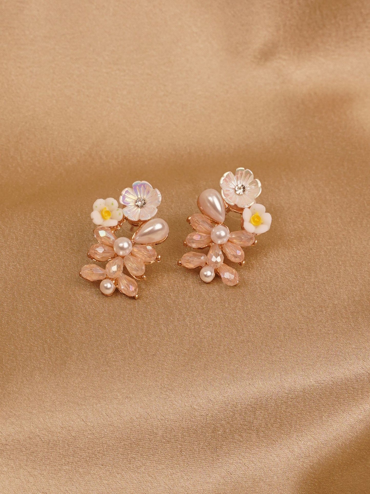 Blush Garden Pearl Drop Earrings