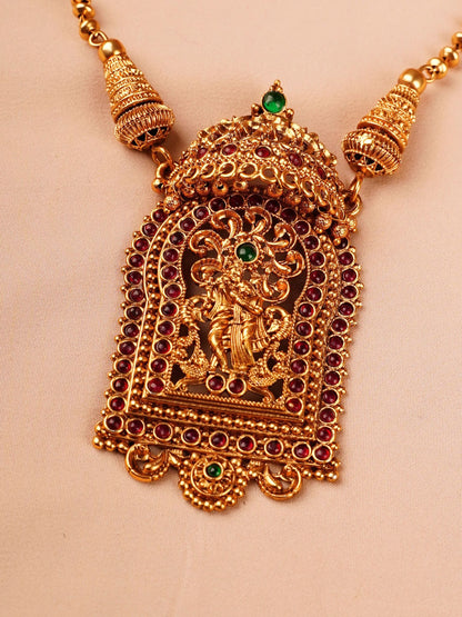 Lord Krishna Temple Necklace Set