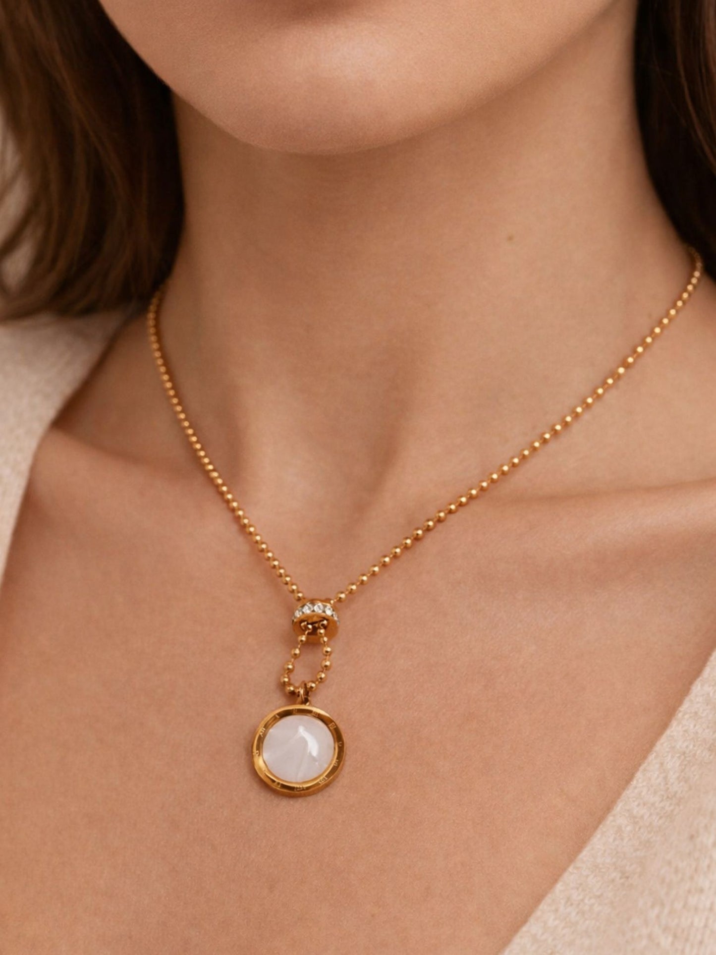 Aurora Circle Drop Necklace