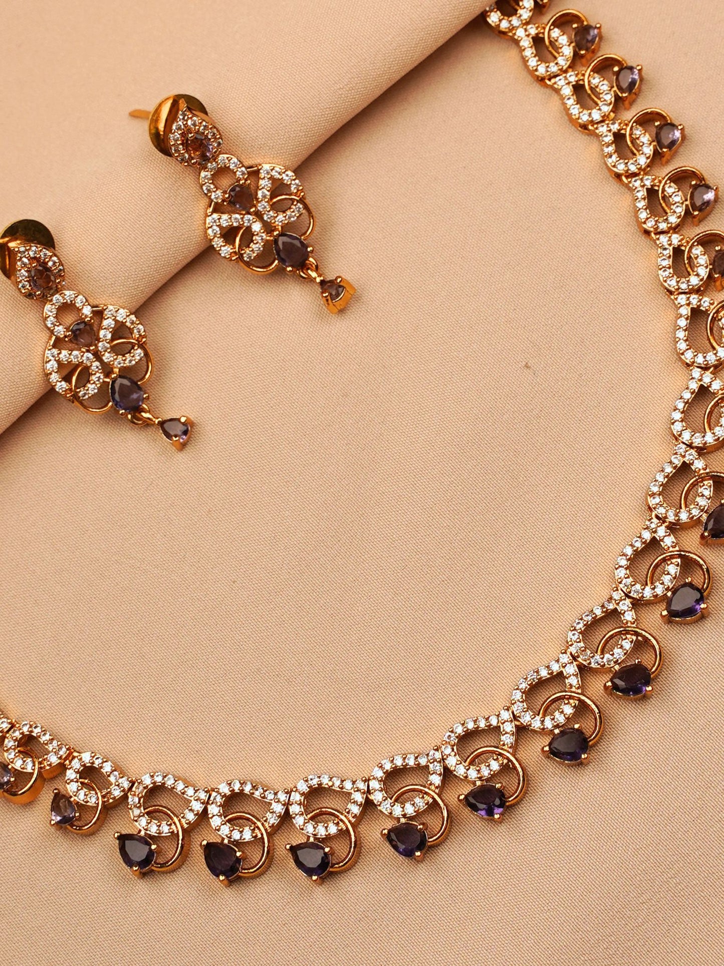 Amethyst Purple Lace Necklace Set