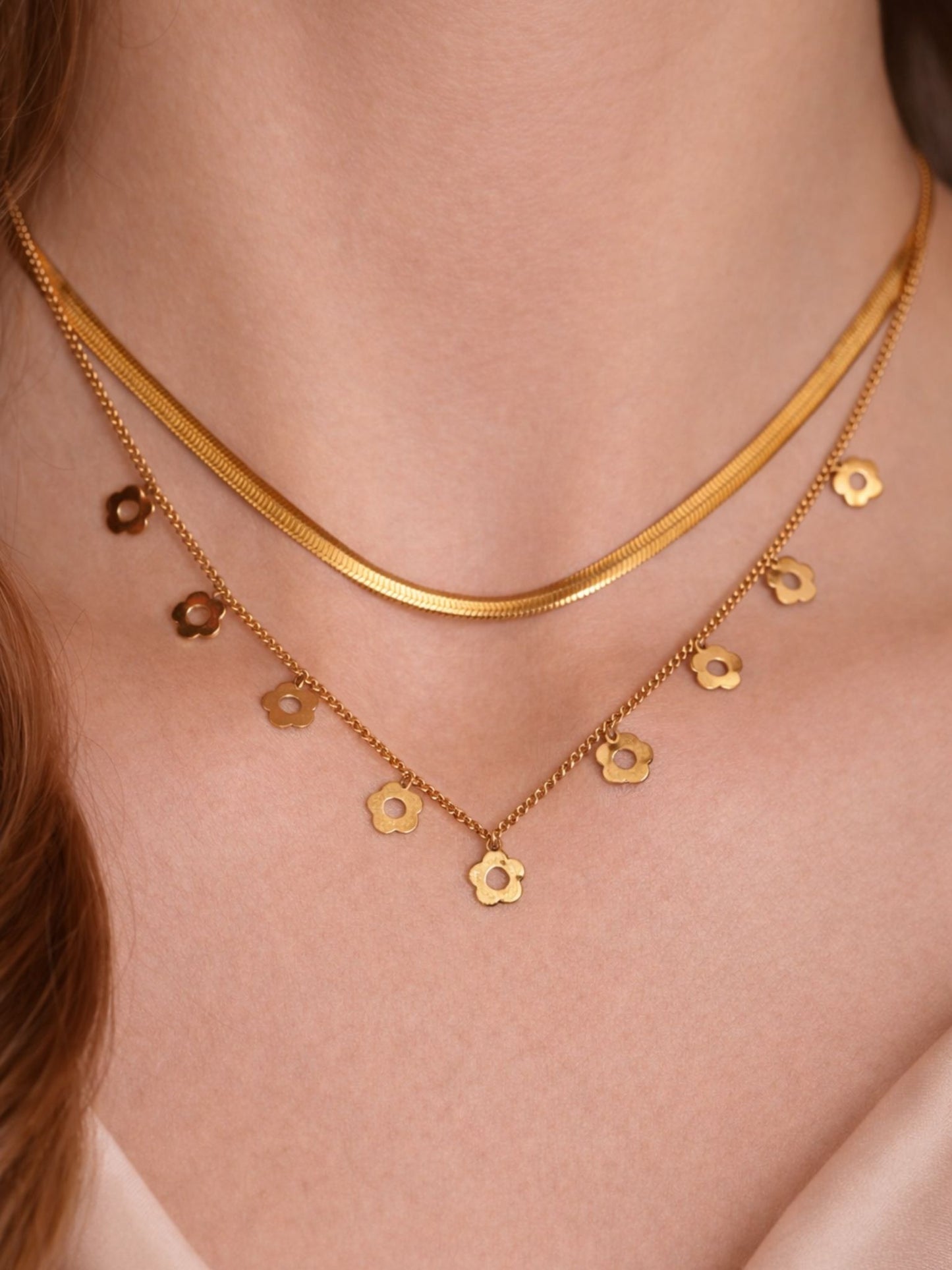 Golden Blossom Layered Necklace