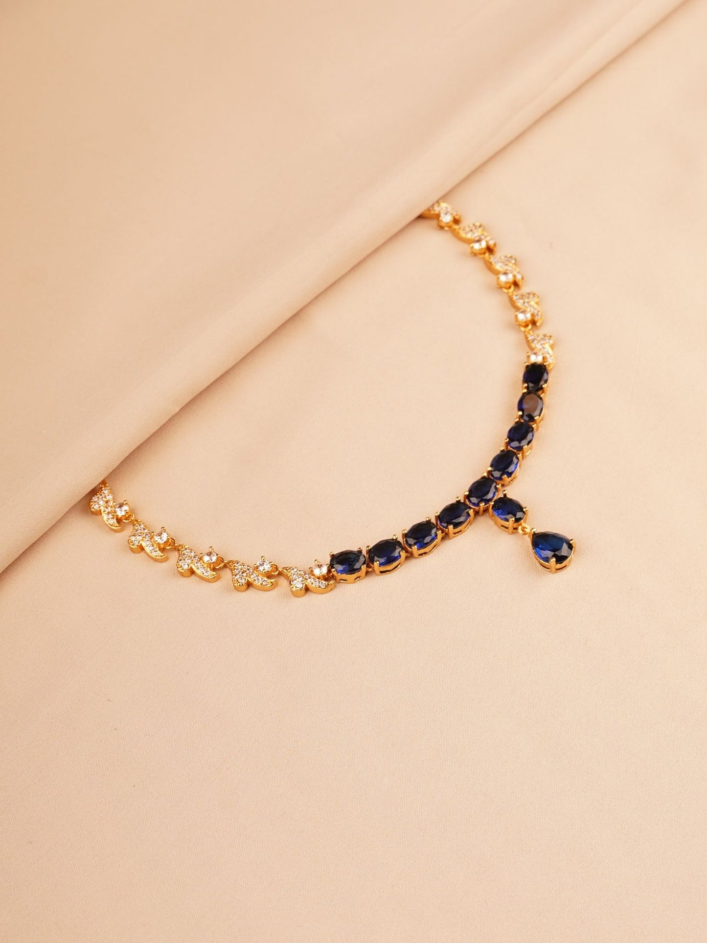 Sapphire Blue Crystal Necklace