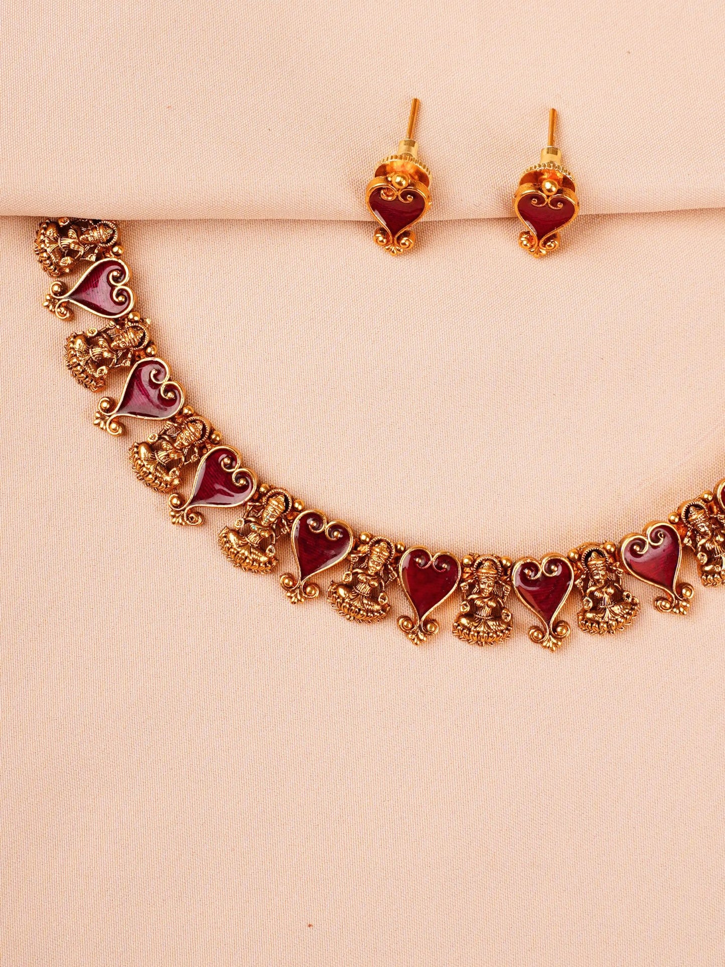 Lakshmi Motif Temple Necklace Set