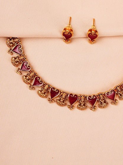 Lakshmi Motif Temple Necklace Set