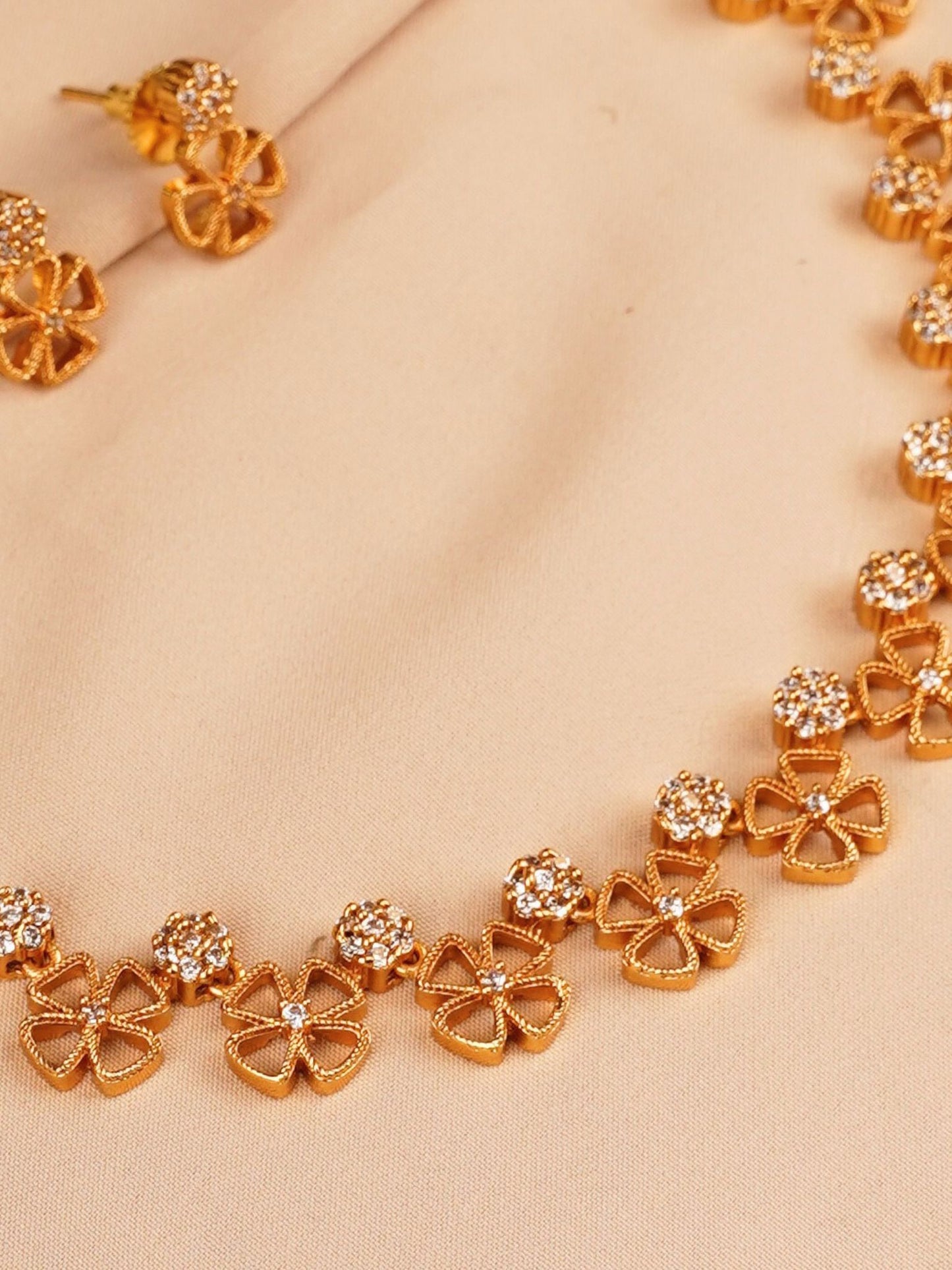 Floral Crystal Necklace Set