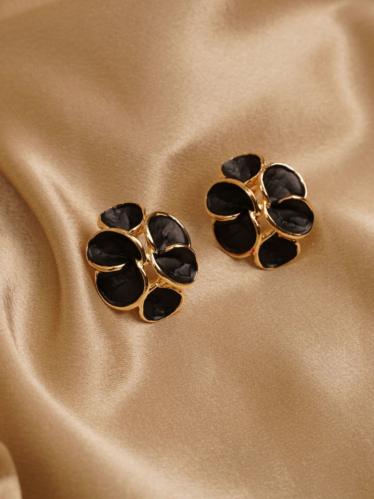 Noir Bloom Statement Stud Earrings
