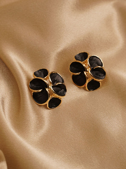 Noir Bloom Statement Stud Earrings