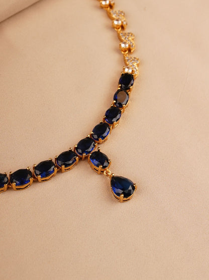Sapphire Blue Crystal Necklace