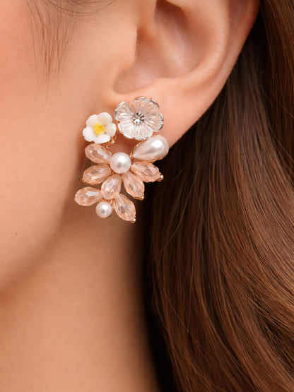 Blush Garden Pearl Drop Earrings