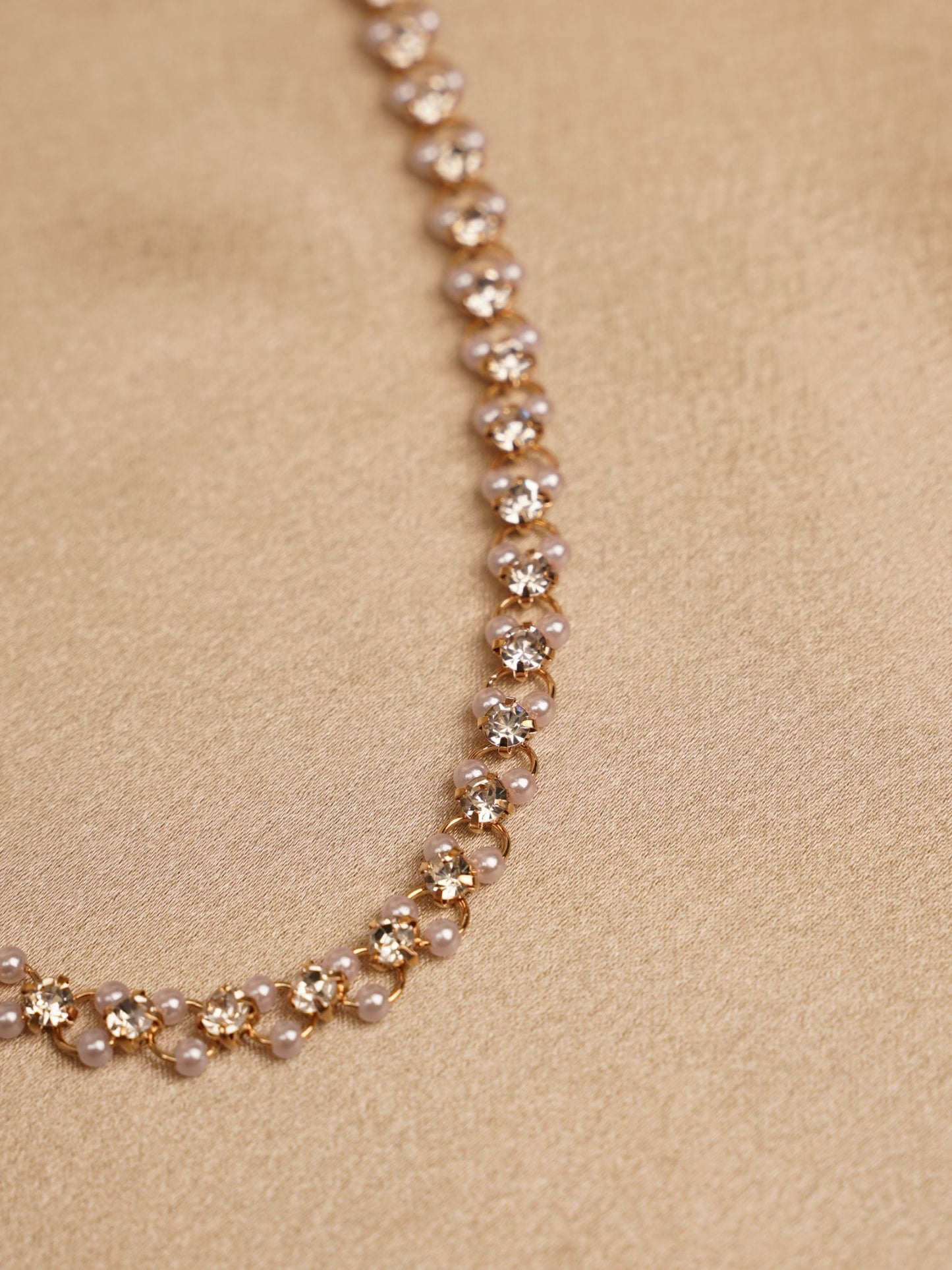 Blush Sparkle Pearl Necklace