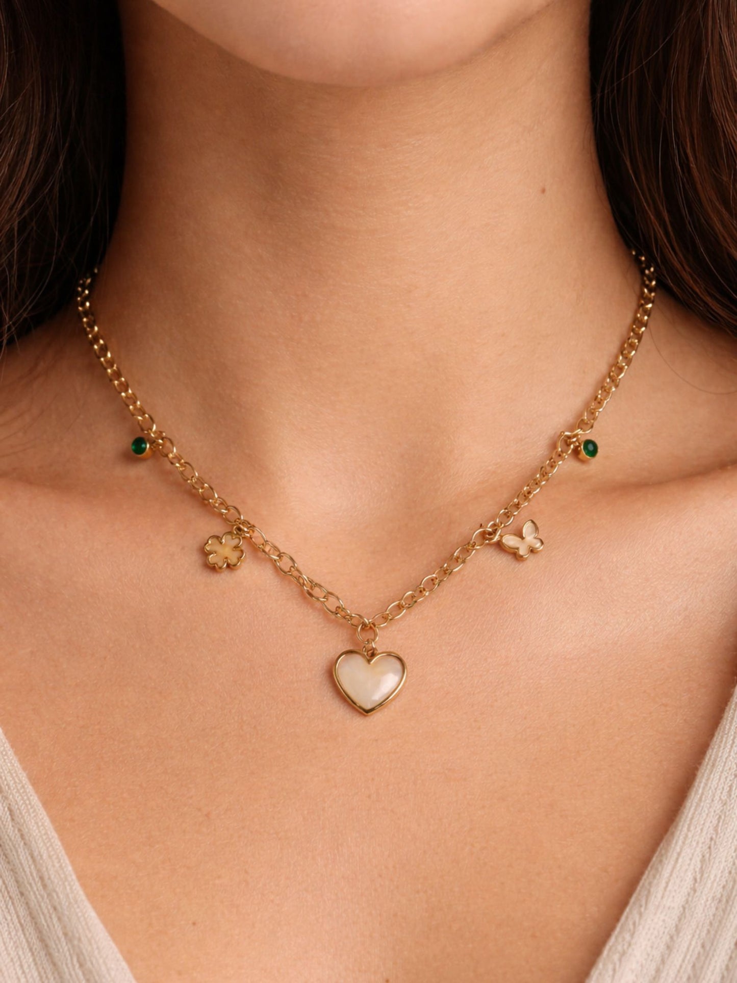 Charm Bloom Heart Necklace