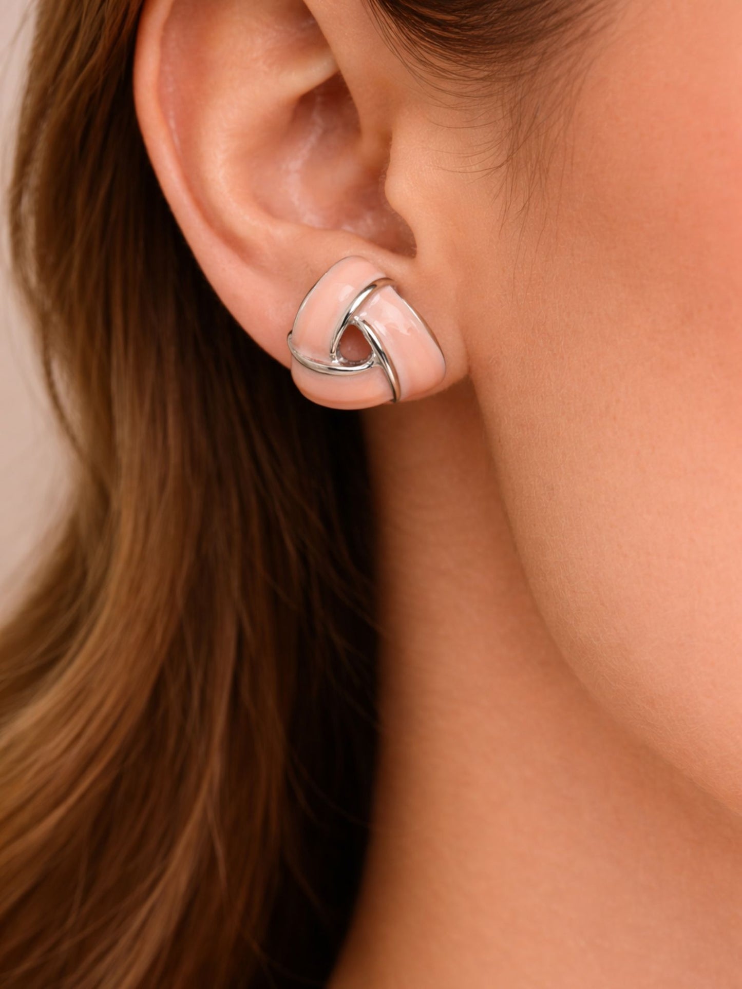 Blush Knot Stud Earrings