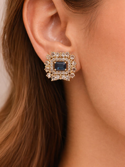Midnight Regal Square Stud Earrings
