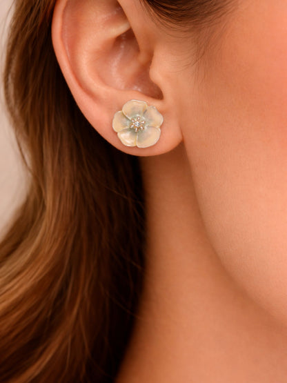 Mist Bloom Floral Stud Earrings