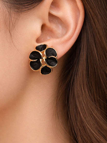 Noir Bloom Statement Stud Earrings