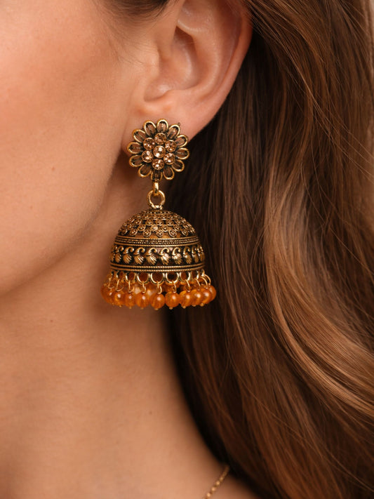Amber Royale Jhumka Earrings